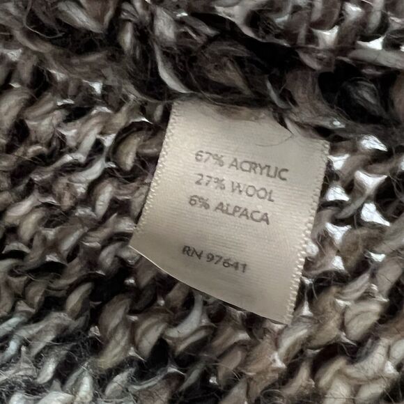 J. Jill Cardigan Sweater Womens Size Medium Brown Grey Wool Alpaca Button Front - Picture 10 of 10